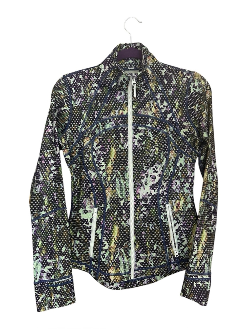 Lululemon Define Jacket Floral Sport White Multi size 6 EUC